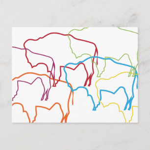 Wyoming Bison Stolz Unschärfe Postkarte