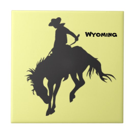 Wyoming Bucking Horse Tile Fliese (Vorderseite)