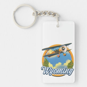 Wyoming-Cartoon-Logo Schlüsselanhänger