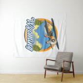 Wyoming-Cartoon-Logo Wandteppich (Beispiel (Horizontal))