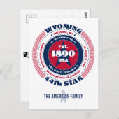 Wyoming, Cheyenne, WY, Patriotic, Monogram Postkarte (Vorne/Hinten)