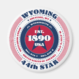 Wyoming Circle Typografy Souvenir Magnet
