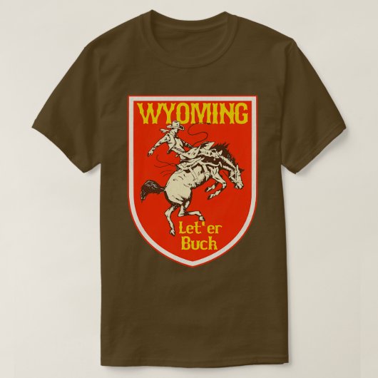 Wyoming Cowboy Leter Buck T-Shirt (Design vorne)