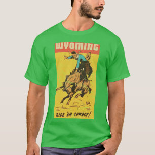 Wyoming Cowboy Vintage Reisebild T-Shirt