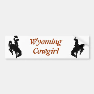 Wyoming-Cowgirl Autoaufkleber