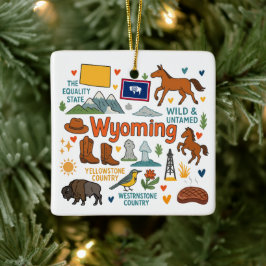 Wyoming Custom Family Trip Christmas Keramikornament
