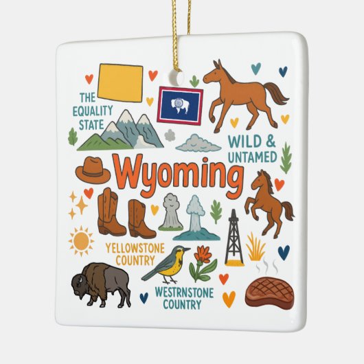 Wyoming Custom Family Trip Christmas Keramikornament (Links)
