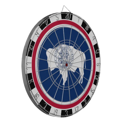 Wyoming Dartboard USA & Wyoming Flag / Spielbrett Dartscheibe (Vorderseite Links)