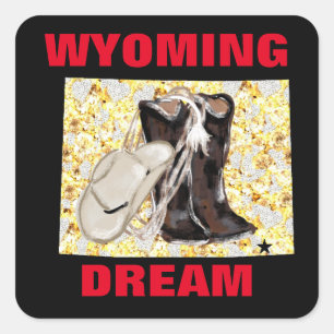 WYOMING DREAM QUADRATISCHER AUFKLEBER