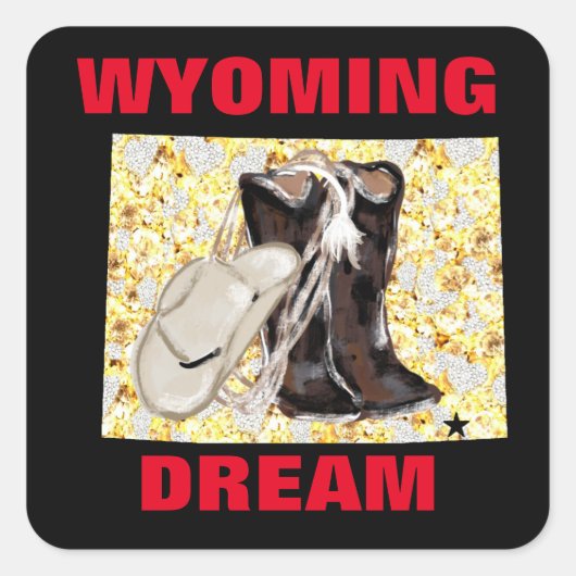 WYOMING DREAM QUADRATISCHER AUFKLEBER (Vorderseite)