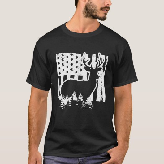 Wyoming Elk Junting Staat Map US Flag Patriotic Hu T-Shirt (Vorderseite)