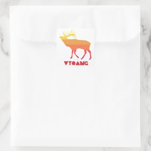 Wyoming Elk Quadratischer Aufkleber (Tasche)