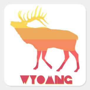 Wyoming Elk Quadratischer Aufkleber