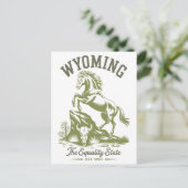 Wyoming Equality Staat Bucking Horse Postkarte (Stehend Vorderseite)