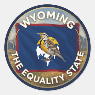 🐦 Wyoming Equality State Bird Heritage Runder Aufkleber