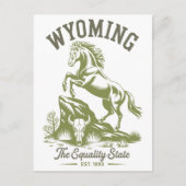 Wyoming Equality State Bückendes Pferd Postkarte (Vorderseite)