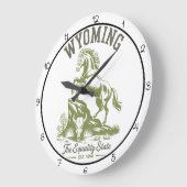 Wyoming Equality State Pferd Große Wanduhr (Winkel)