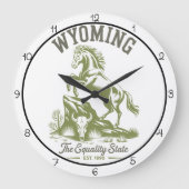 Wyoming Equality State Pferd Große Wanduhr (Vorderseite)