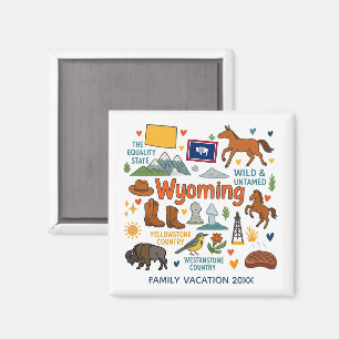 Wyoming-Familienurlaub-Andenken-individualisierter Magnet