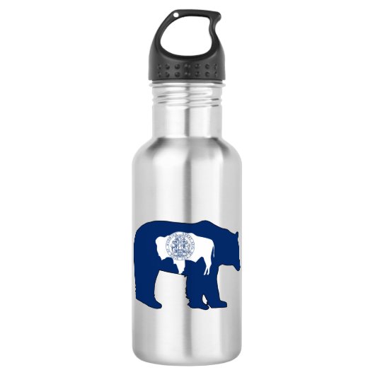 Wyoming Flag Bär Edelstahlflasche (Vorderseite)