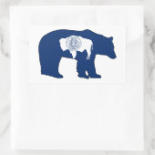 Wyoming Flag Bär Rechteckiger Aufkleber (Tasche)