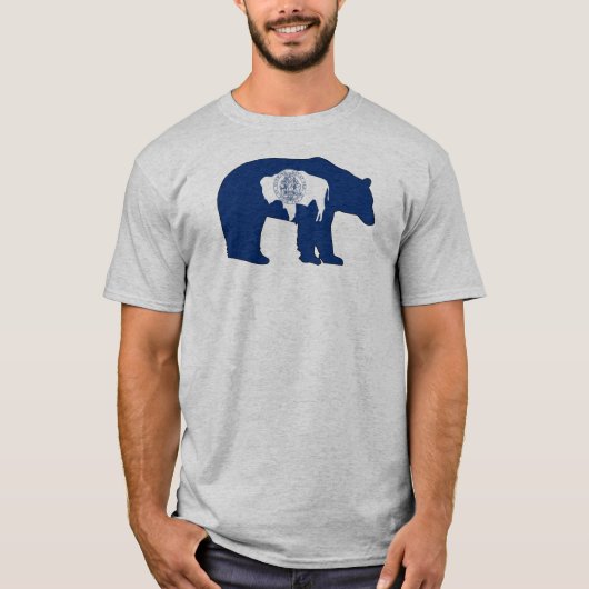 Wyoming Flag Bear T-Shirt (Vorderseite)