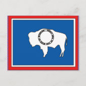 Wyoming Flag Map Postkarte (Vorderseite)