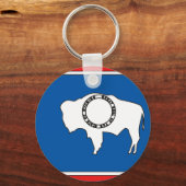 Wyoming Flag Map Schlüsselanhänger (Vorderseite)