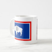 Wyoming Flag + Map-Tasse Kaffeetasse (Vorderseite Links)