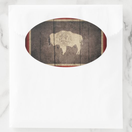 Wyoming Flag Ovaler Aufkleber (Tasche)