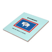 Wyoming Flag und Slogan Fliese (Seite)