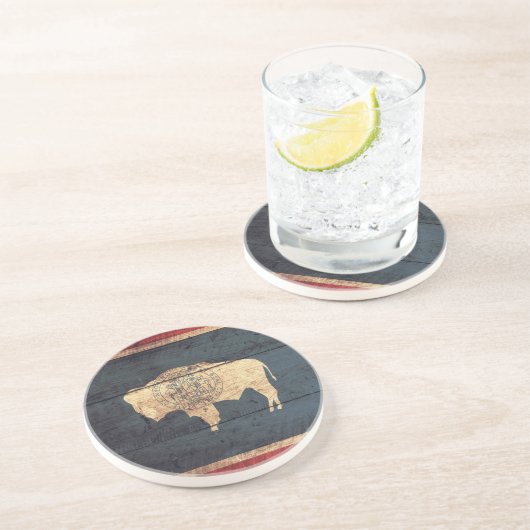 Wyoming Flag Untersetzer (Seite)