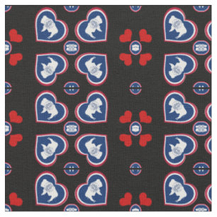 Wyoming Flag & Wyoming Hearts fashion Fabric / USA Stoff