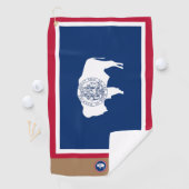 Wyoming Flag & Wyoming mit Monogramm / Golftücher Golfhandtuch (Insitu)