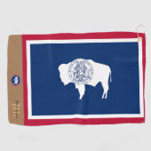 Wyoming Flag & Wyoming mit Monogramm / Golftücher Golfhandtuch (Horizontal)