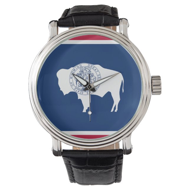 Wyoming-Flagge Armbanduhr (Vorderseite)