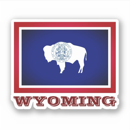 Wyoming-Flagge Aufkleber (Vorderseite)