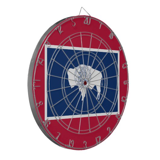 Wyoming-Flagge Dartscheibe (Vorderseite Links)