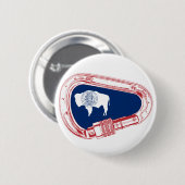 Wyoming-Flagge, die Carabiner klettert Button (Vorne & Hinten)