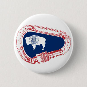 Wyoming-Flagge, die Carabiner klettert Button