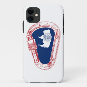 Wyoming-Flagge, die Carabiner klettert Case-Mate iPhone Hülle