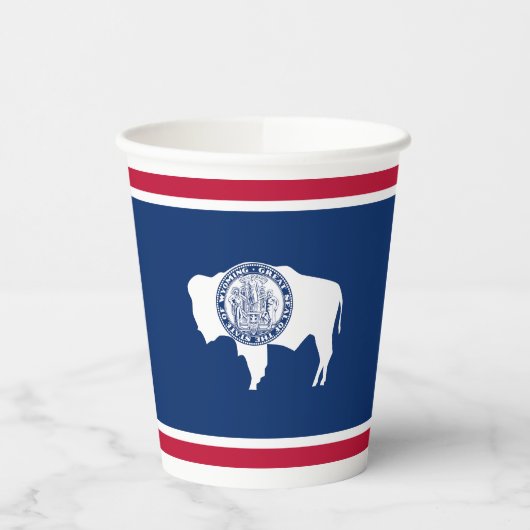 Wyoming-Flagge Pappbecher (Links)