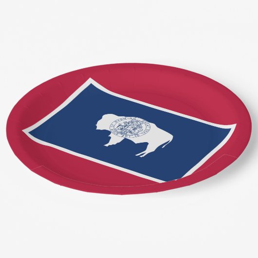 Wyoming-Flagge Pappteller (Schrägansicht)