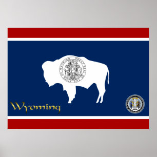 Wyoming-Flagge Poster