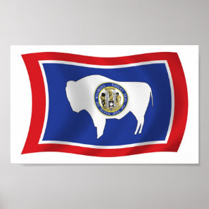 Wyoming-Flagge Poster Druck