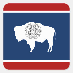 Wyoming-Flagge Quadratischer Aufkleber