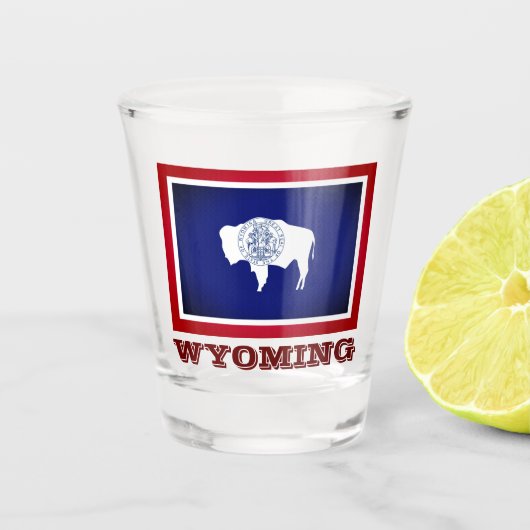 Wyoming-Flagge Schnapsglas (Vorderseite)