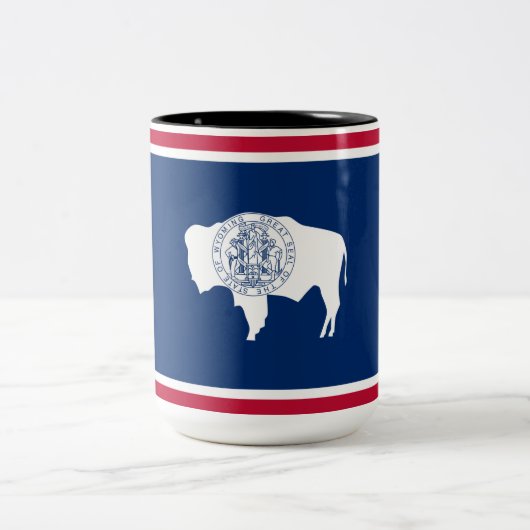 Wyoming-Flagge Zweifarbige Tasse (Mittel)