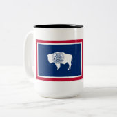 Wyoming-Flagge Zweifarbige Tasse (Vorderseite Links)