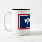 Wyoming-Flagge Zweifarbige Tasse (Links)